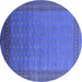 Round Oriental Blue Industrial Rug, urb1988blu