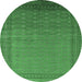 Round Oriental Emerald Green Industrial Rug, urb1988emgrn