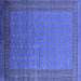 Square Machine Washable Oriental Blue Industrial Rug, wshurb1988blu