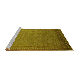Sideview of Machine Washable Oriental Yellow Industrial Rug, wshurb1988yw