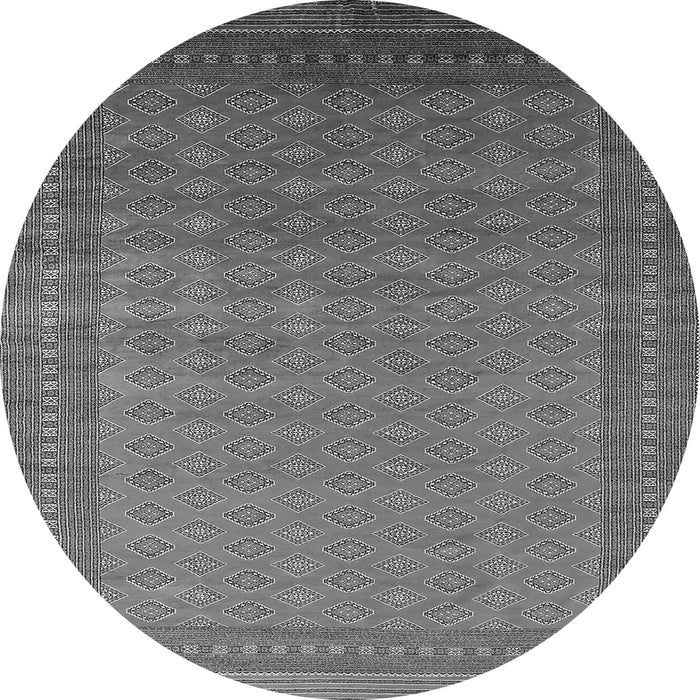 Round Machine Washable Oriental Gray Industrial Rug, wshurb1988gry