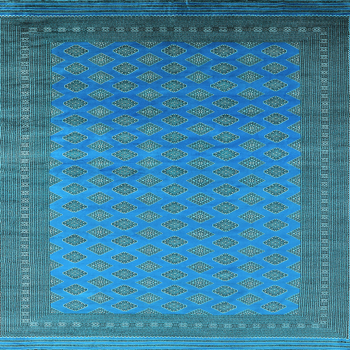 Square Machine Washable Oriental Light Blue Industrial Rug, wshurb1988lblu