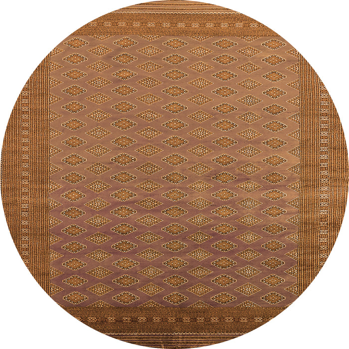 Round Machine Washable Oriental Orange Industrial Area Rugs, wshurb1988org