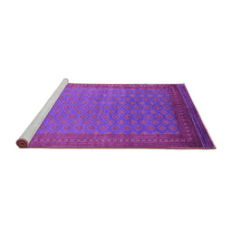 Sideview of Machine Washable Oriental Pink Industrial Rug, wshurb1988pnk
