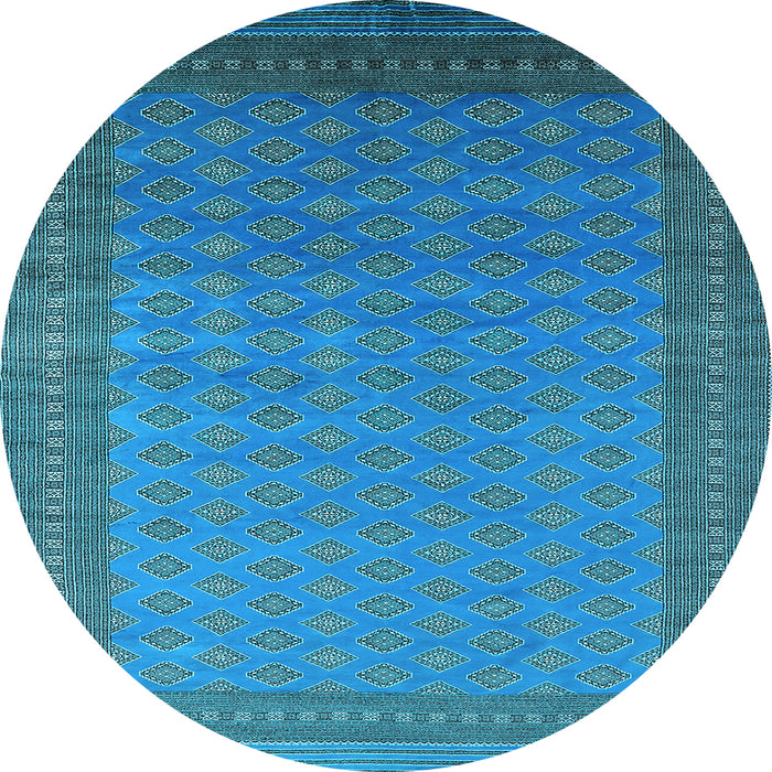 Round Oriental Light Blue Industrial Rug, urb1988lblu