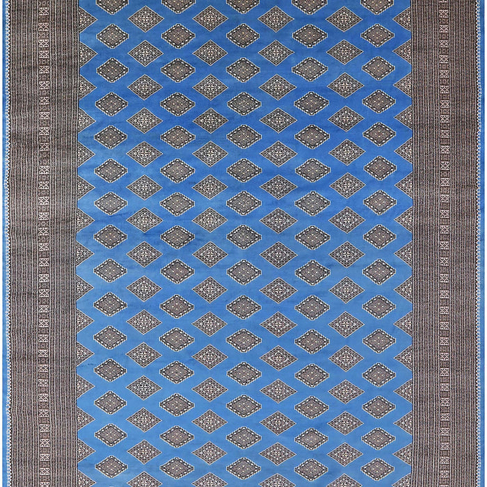 Mid-Century Modern Koi Blue Oriental Rug, urb1988