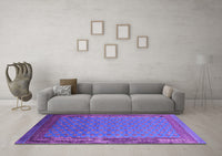 Machine Washable Oriental Purple Industrial Rug, wshurb1988pur