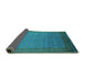 Sideview of Oriental Turquoise Industrial Rug, urb1988turq