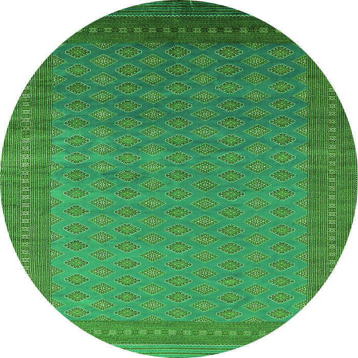 Round Machine Washable Oriental Green Industrial Area Rugs, wshurb1988grn