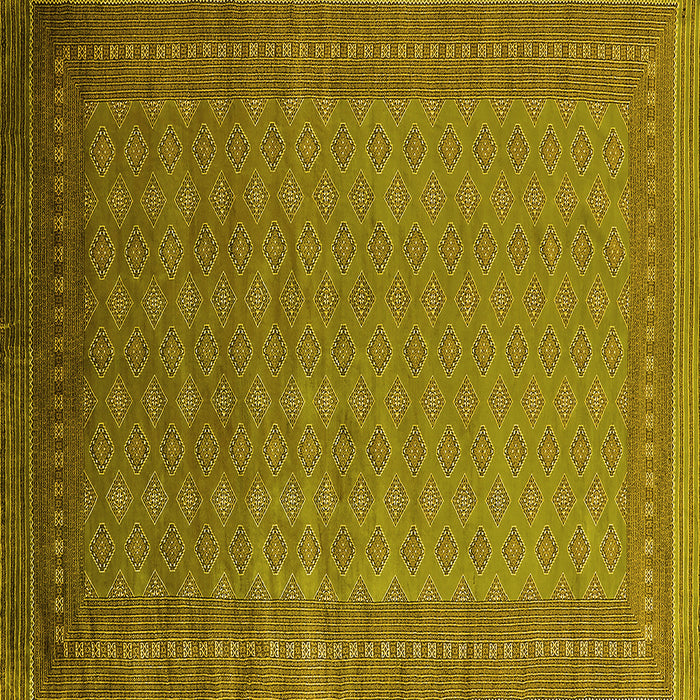 Square Machine Washable Oriental Yellow Industrial Rug, wshurb1988yw