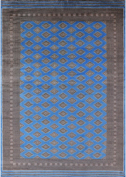 Machine Washable Industrial Modern Koi Blue Rug, wshurb1988