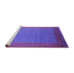 Sideview of Machine Washable Oriental Purple Industrial Area Rugs, wshurb1988pur