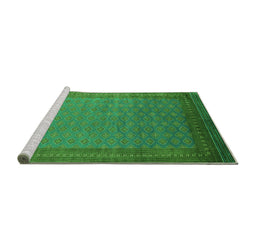 Sideview of Machine Washable Oriental Green Industrial Area Rugs, wshurb1988grn