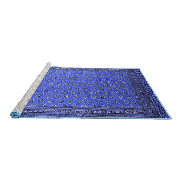 Sideview of Machine Washable Oriental Blue Industrial Rug, wshurb1988blu