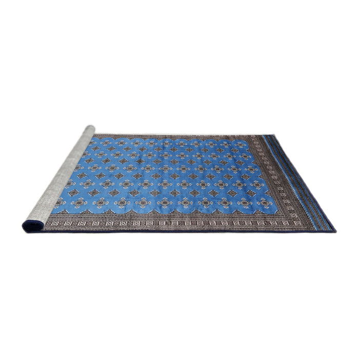 Sideview of Machine Washable Industrial Modern Iceberg Blue Rug, wshurb1989