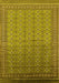 Machine Washable Oriental Yellow Industrial Rug, wshurb1989yw