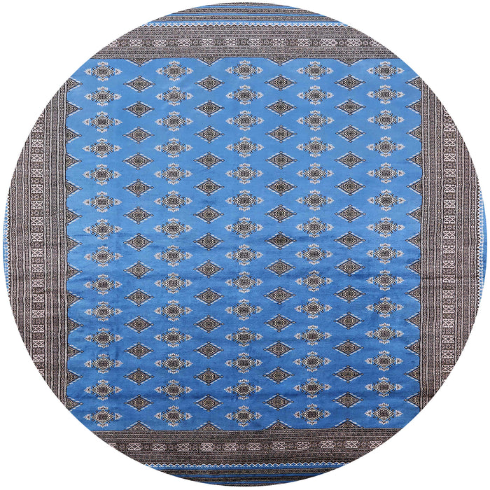 Round Machine Washable Industrial Modern Iceberg Blue Rug, wshurb1989