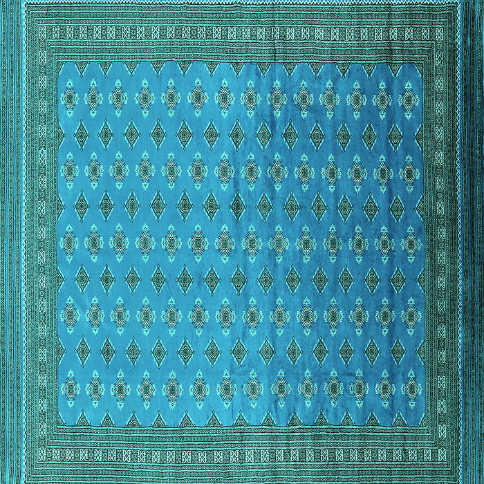 Square Machine Washable Oriental Turquoise Industrial Area Rugs, wshurb1989turq