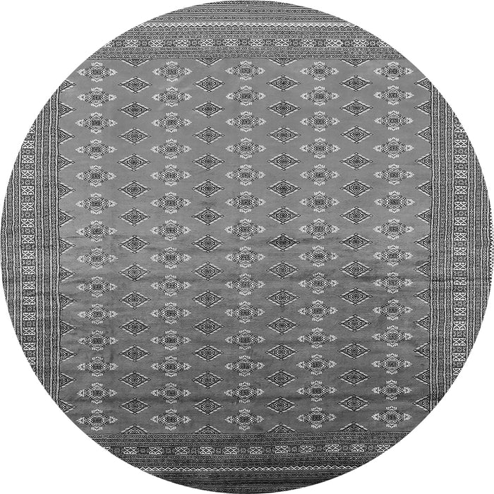 Round Oriental Gray Industrial Rug, urb1989gry