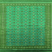 Square Oriental Green Industrial Rug, urb1989grn