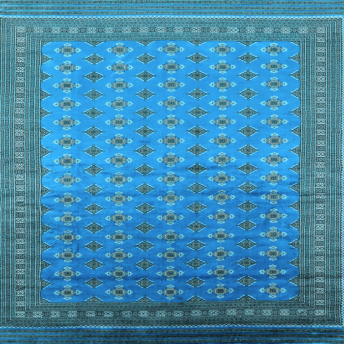 Square Machine Washable Oriental Light Blue Industrial Rug, wshurb1989lblu