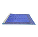 Sideview of Machine Washable Oriental Blue Industrial Rug, wshurb1989blu