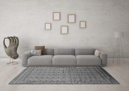 Machine Washable Oriental Gray Industrial Rug in a Living Room,, wshurb1989gry