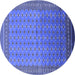 Round Oriental Blue Industrial Rug, urb1989blu