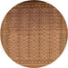 Round Oriental Orange Industrial Rug, urb1989org