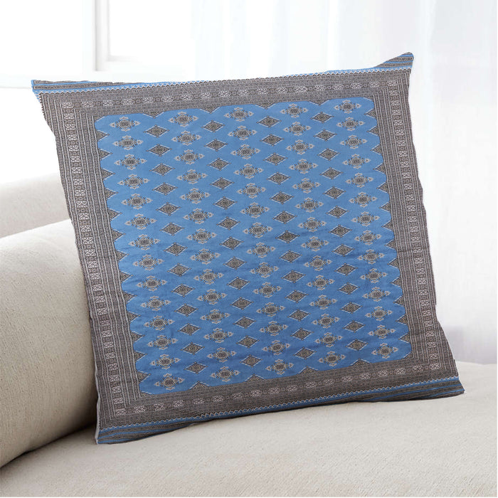 Lifestyle Image of Mid-Century Modern Urban Square Iceberg Blue Throw Pillow, 18 inch by 18 inch, pwurb1989