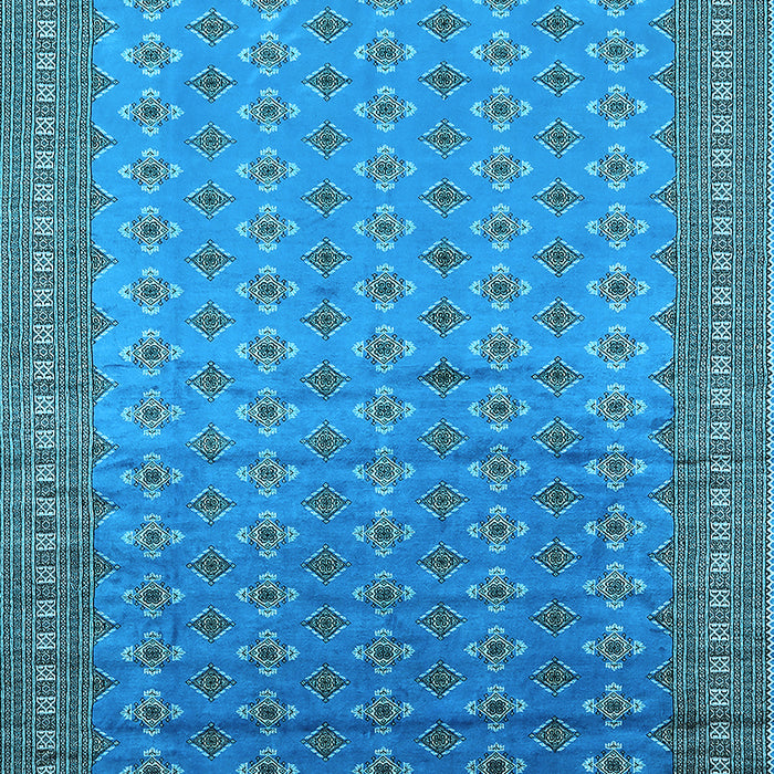 Machine Washable Oriental Light Blue Industrial Rug, wshurb1989lblu