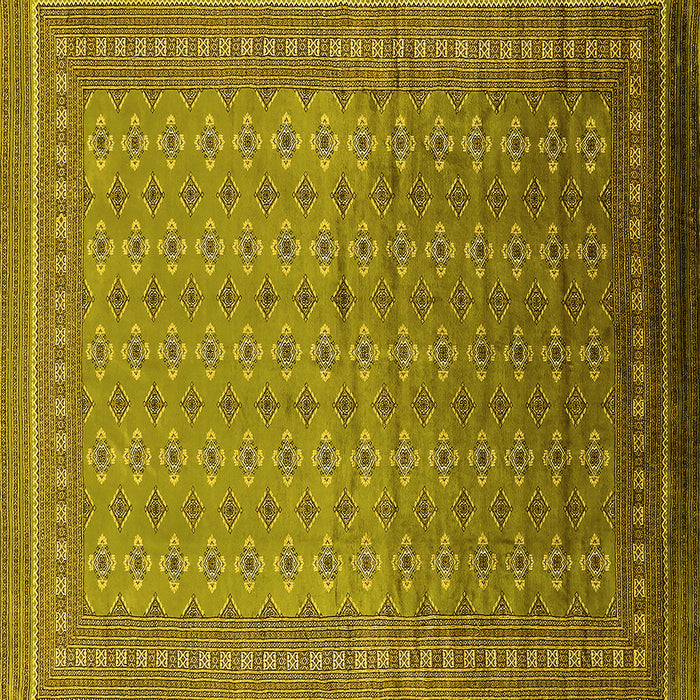 Square Machine Washable Oriental Yellow Industrial Rug, wshurb1989yw