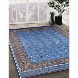 Machine Washable Industrial Modern Blue Rug in a Family Room, wshurb1990