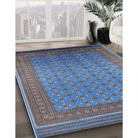 Mid-Century Modern Blue Oriental Rug, urb1990