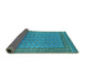 Sideview of Oriental Turquoise Industrial Rug, urb1990turq