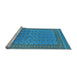 Sideview of Machine Washable Oriental Light Blue Industrial Rug, wshurb1990lblu