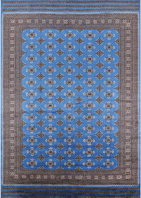 Machine Washable Industrial Modern Blue Rug, wshurb1990