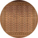 Round Oriental Orange Industrial Rug, urb1990org