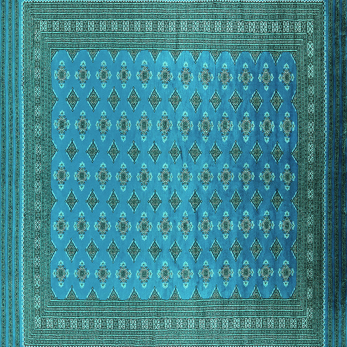 Square Oriental Turquoise Industrial Rug, urb1990turq
