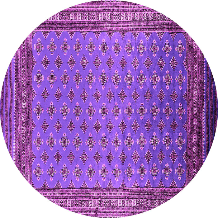 Round Machine Washable Oriental Pink Industrial Rug, wshurb1990pnk
