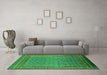 Machine Washable Oriental Green Industrial Area Rugs in a Living Room,, wshurb1990grn