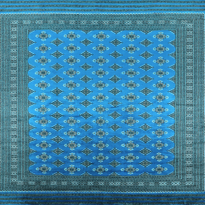 Square Machine Washable Oriental Light Blue Industrial Rug, wshurb1990lblu