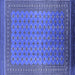 Square Machine Washable Oriental Blue Industrial Rug, wshurb1990blu