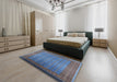 Machine Washable Industrial Modern Blue Rug in a Bedroom, wshurb1990