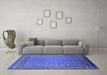 Machine Washable Oriental Blue Industrial Rug in a Living Room, wshurb1990blu