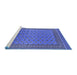 Sideview of Machine Washable Oriental Blue Industrial Rug, wshurb1990blu