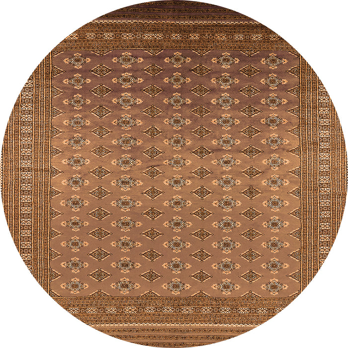 Round Machine Washable Oriental Orange Industrial Area Rugs, wshurb1990org