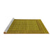 Sideview of Machine Washable Oriental Yellow Industrial Rug, wshurb1991yw