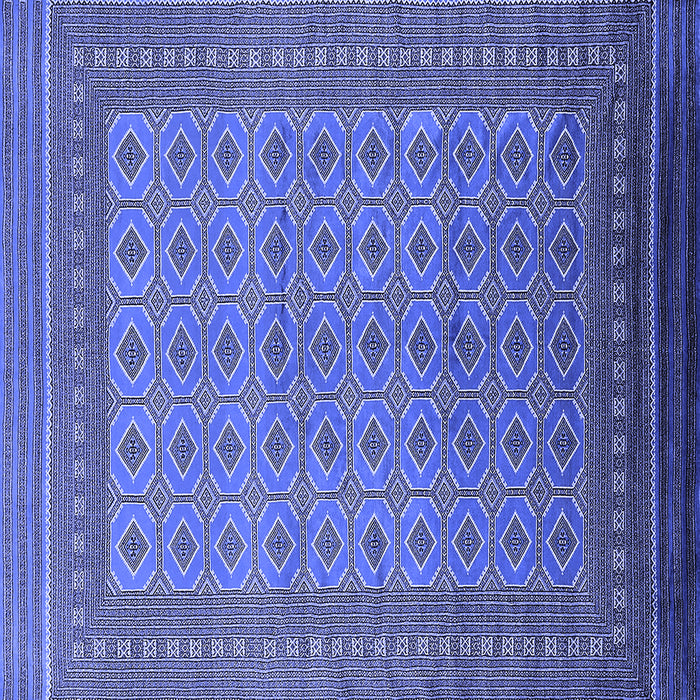Square Machine Washable Oriental Blue Industrial Rug, wshurb1991blu