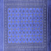 Square Oriental Blue Industrial Rug, urb1991blu